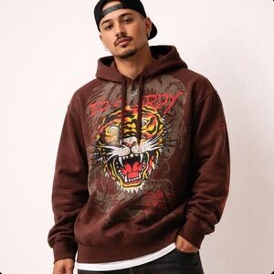 Ed Hardy Tiger Head Men’s Hoodie Size Small